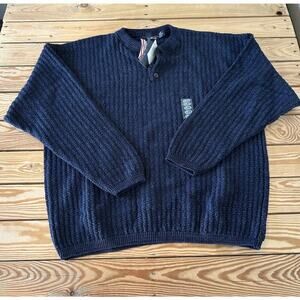NWT Bill Bass Vintage 1/4 Button Sweater Size XL Men’s Navy